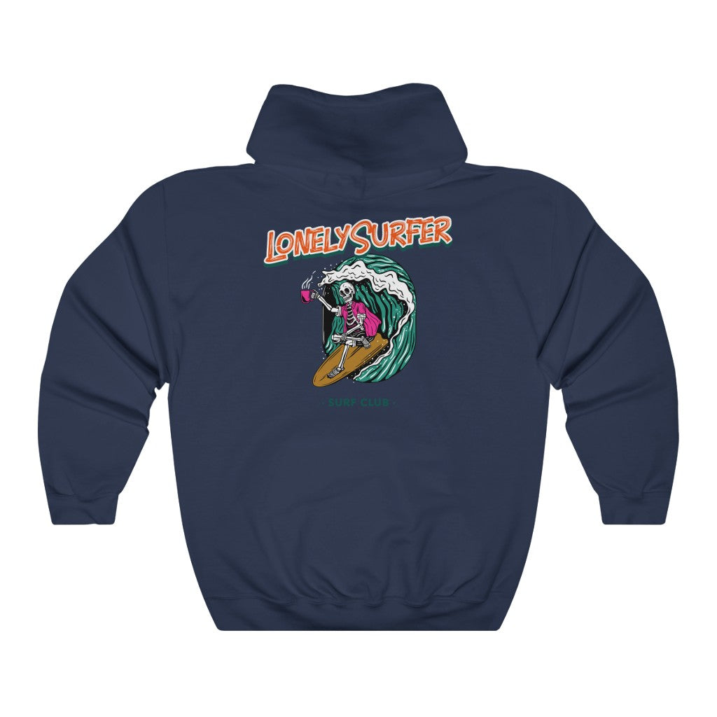 LonelySurfer Drunk Skeli Hoodie - Navy - LonelySurfer