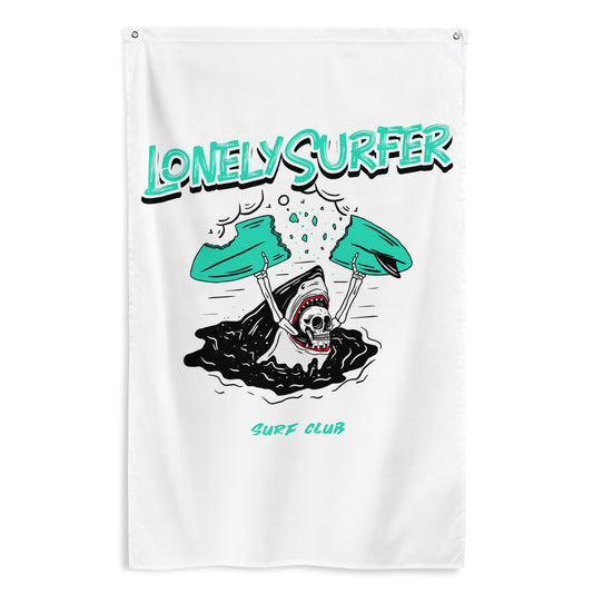 LonelySurfer Skeli Ina Belly Wall Flag