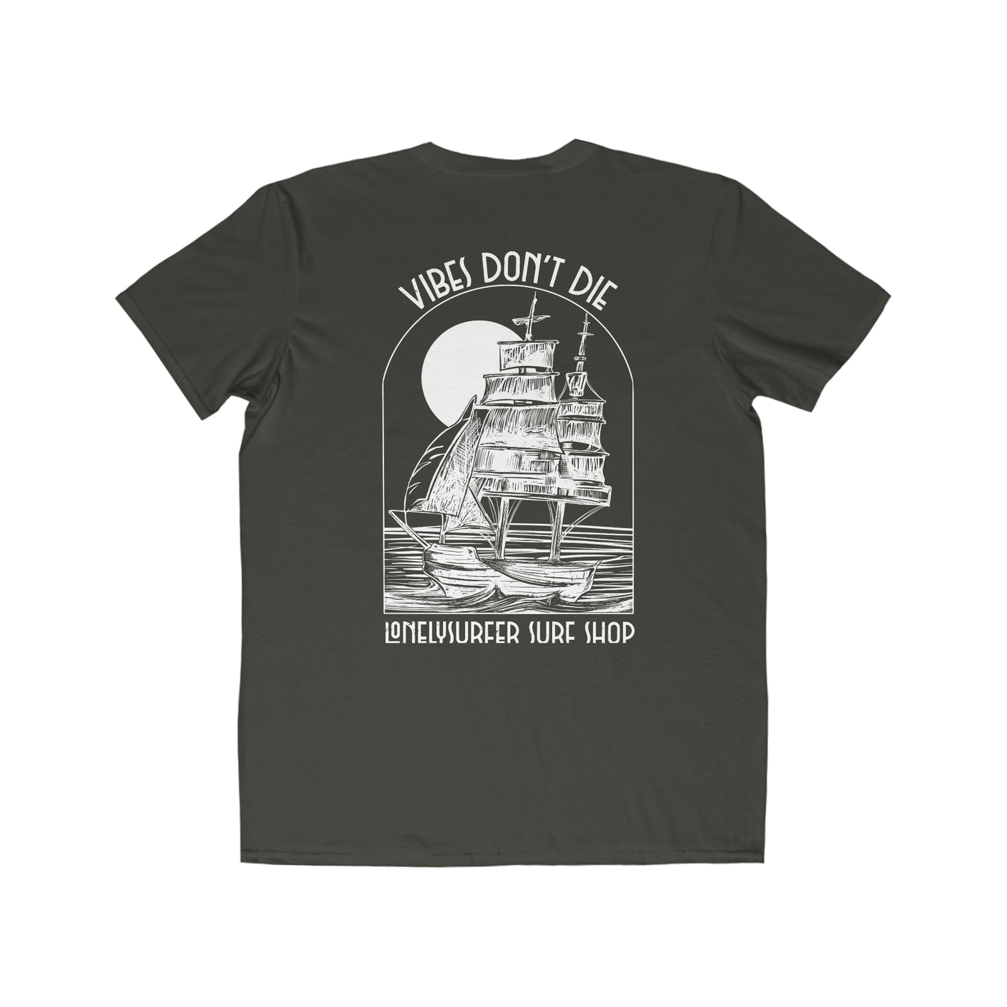 LonelySurfer Vibes Don't Die Tee - Charcoal